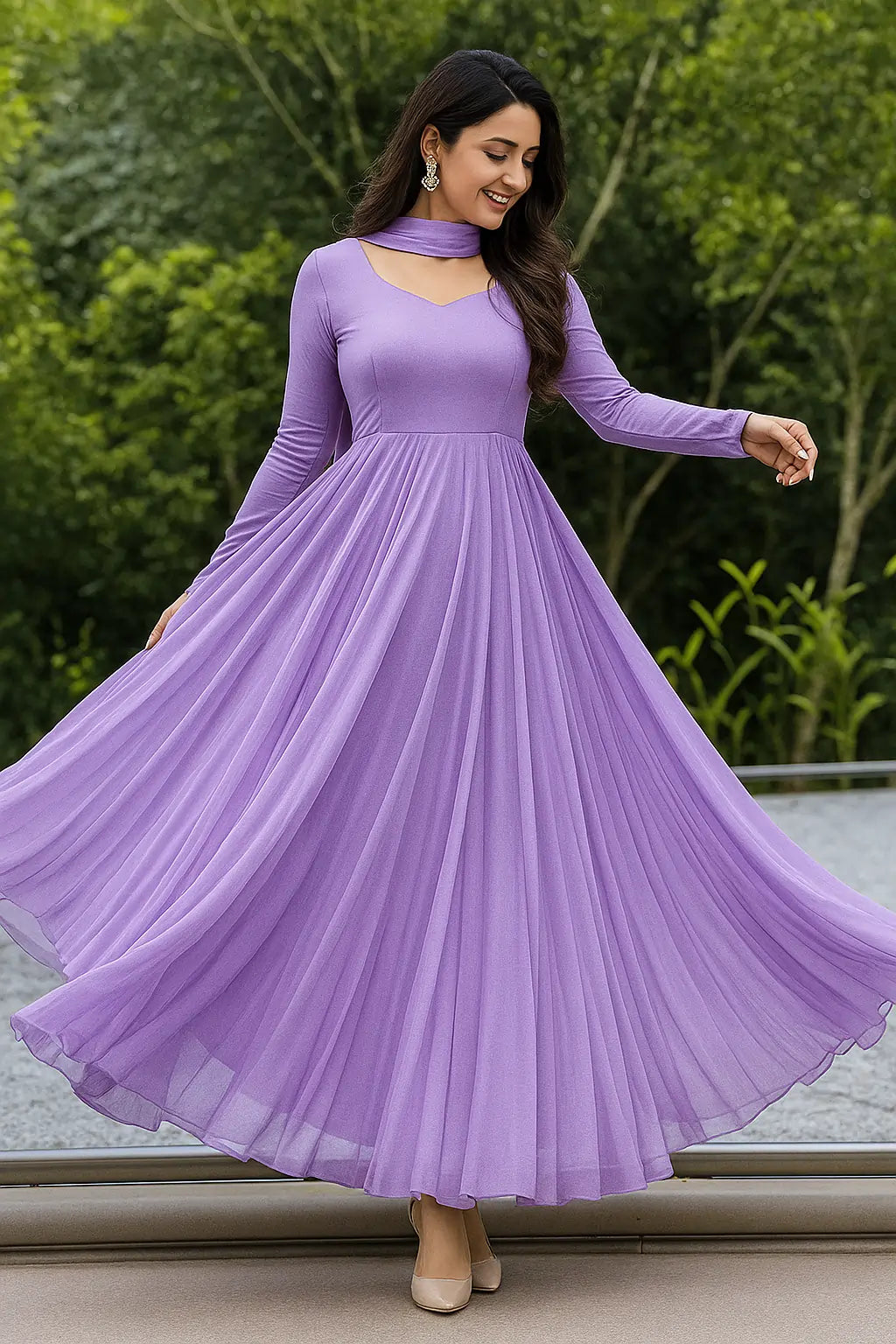 Women Gown Suit and Dupatta Set
